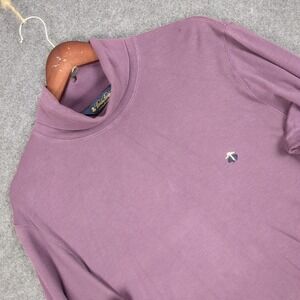 Brooks Brothers Mens Supima Cotton Mock Neck Performance Knit Shirt Purple M